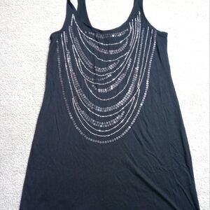 Women's black size medium long tank top shirt